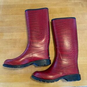 MANIERA “WELLIES” RED RUBBER RAIN BOOTS, size 8.5/40 EU, NWT
